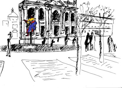 San Giovanni in Laterano con IA- plastiche colorate