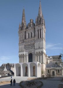 Cattedrale di Saint Maurice, Angers nuovo portico Kengo Kuma, 2026 (courtesy kkaa.co.jp)