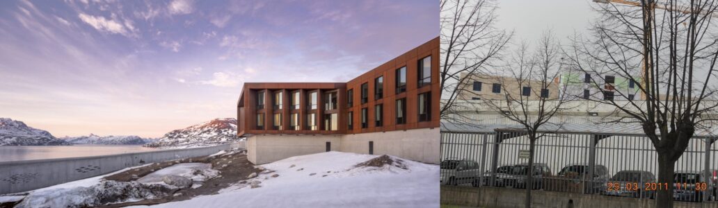 Fabbricati detentivi della prigione di Anstalten (Nuuk, Groenlandia, Schmidt Hammer Lassen e Friis & Moltke) vs Fabbricati detentivi dell’edilizia carceraria italiana