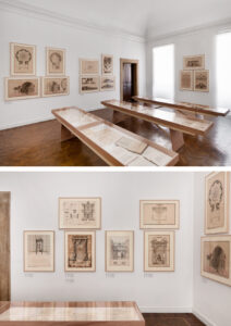 Allestimento mostra “Alla studiosa Gioventù del Disegno”, Accademia di San Luca, Roma, 2026