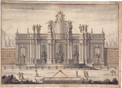 Filippo Vasconi, Pubblica fonte per la piazza di una metropoli, 1706, II classe, primo premio