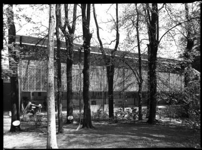 PAC Milano, facciata sul parco, 1954 (Università Iuav di Venezia, Archivio Progetti, Fondo Giorgio Casali)