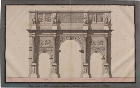 Giovanni Baronci, Rilievo dell’Arco di Costantino. Prospetto, 1789, III classe, primo premio