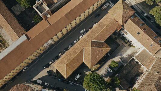 Vista aerea della ex Manifattura Tabacchi, futuro Centro per le Arti di Lucca (@Kalispera)