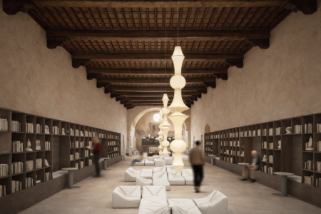 Santa Maria della Scala, Siena, Biblioteca, Hannes Peer Architecture, rendering (© Hannes Peer Architecture)