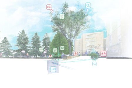 Vivere infrastrutture verdi di qualità alla Croce, schema, Casalecchio di Reno, Bologna (PAMPA- Progetto Ambiente Paesaggio, 2024 e 2026)