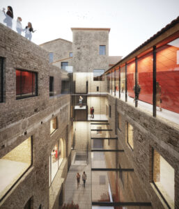 Santa Maria della Scala, Siena, Cortile, Odile Decq, rendering (© Odile Decq)